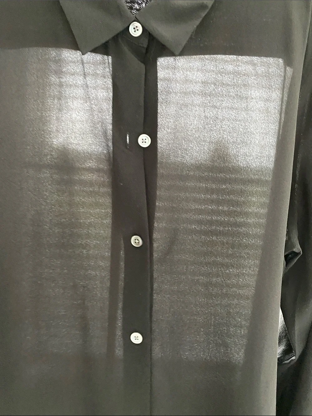 Equipment Black Long-Sleeve Silk Button-Down Shirt - Picture 6 of 7